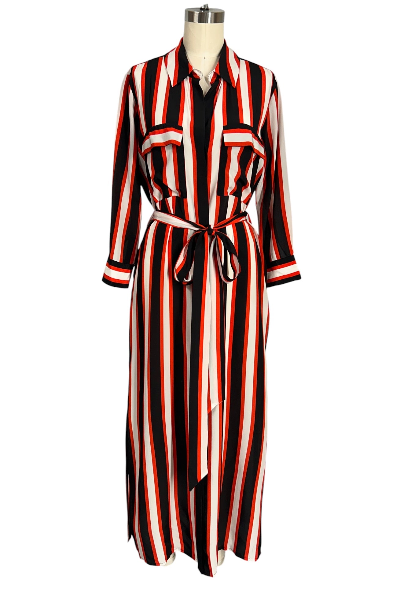 l'agence cameron silk shirt dress L'AGENCE Cameron Silk Shirt Dress In Light Pink Multi Large Postcard Print