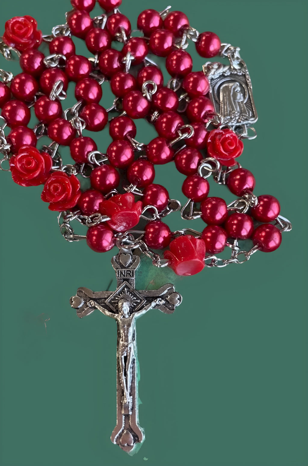 Pearl Cross Rosary