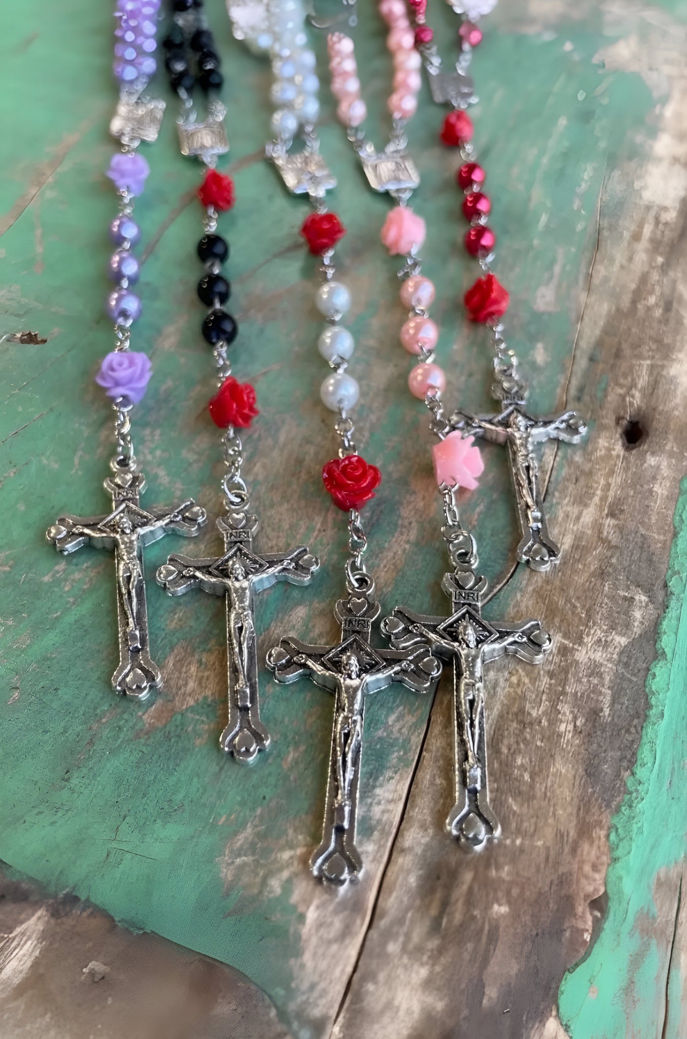 Pearl Cross Rosary