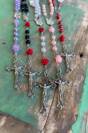 Pearl Cross Rosary