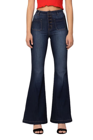 Colleen Patch Pocket Flare Jeans
