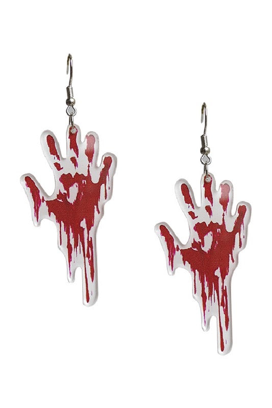 Bloody Hands Acrylic Earrings