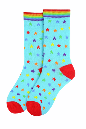 Rainbow Star Men's Crew Socks