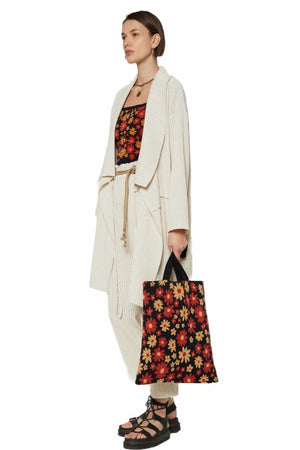 Sandy Oversized Lapel Texture Kimono