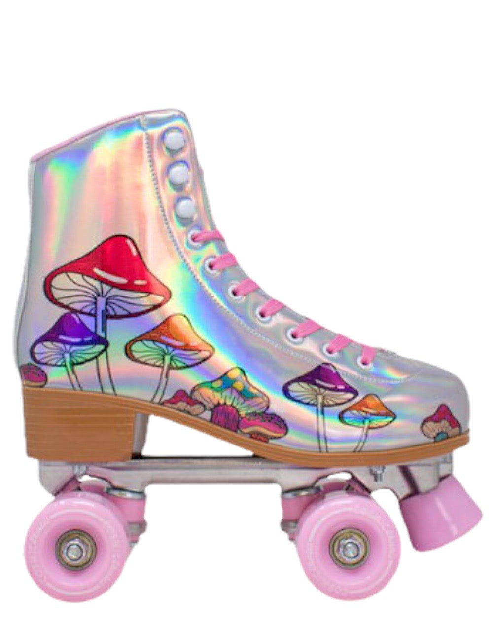 Mood Iridescent Mushroom Print Roller Skate Shoes