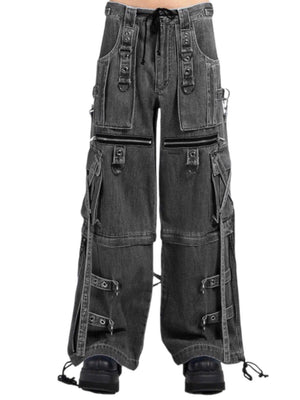 Tripp NYC - Vintage Washed Black Denim X-Strap Pant