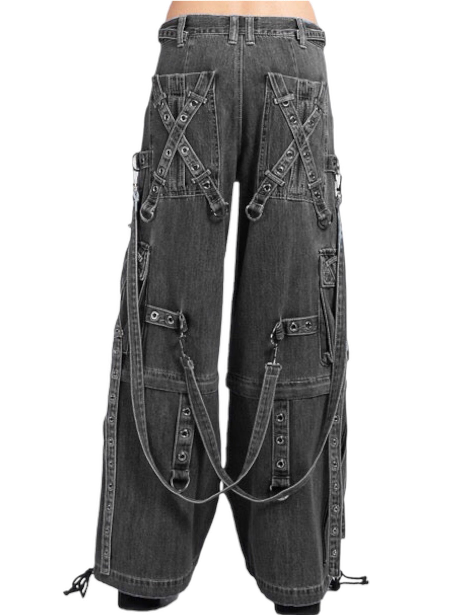 Tripp NYC - Vintage Washed Black Denim X-Strap Pant