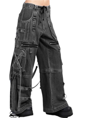 Tripp NYC - Vintage Washed Black Denim X-Strap Pant