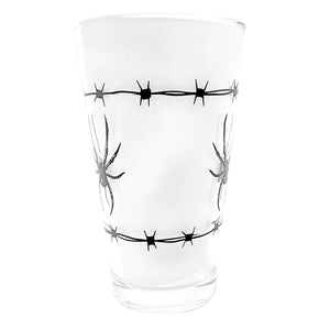 SOURPUSS - BARBED WIRE SPIDER PINT GLASS